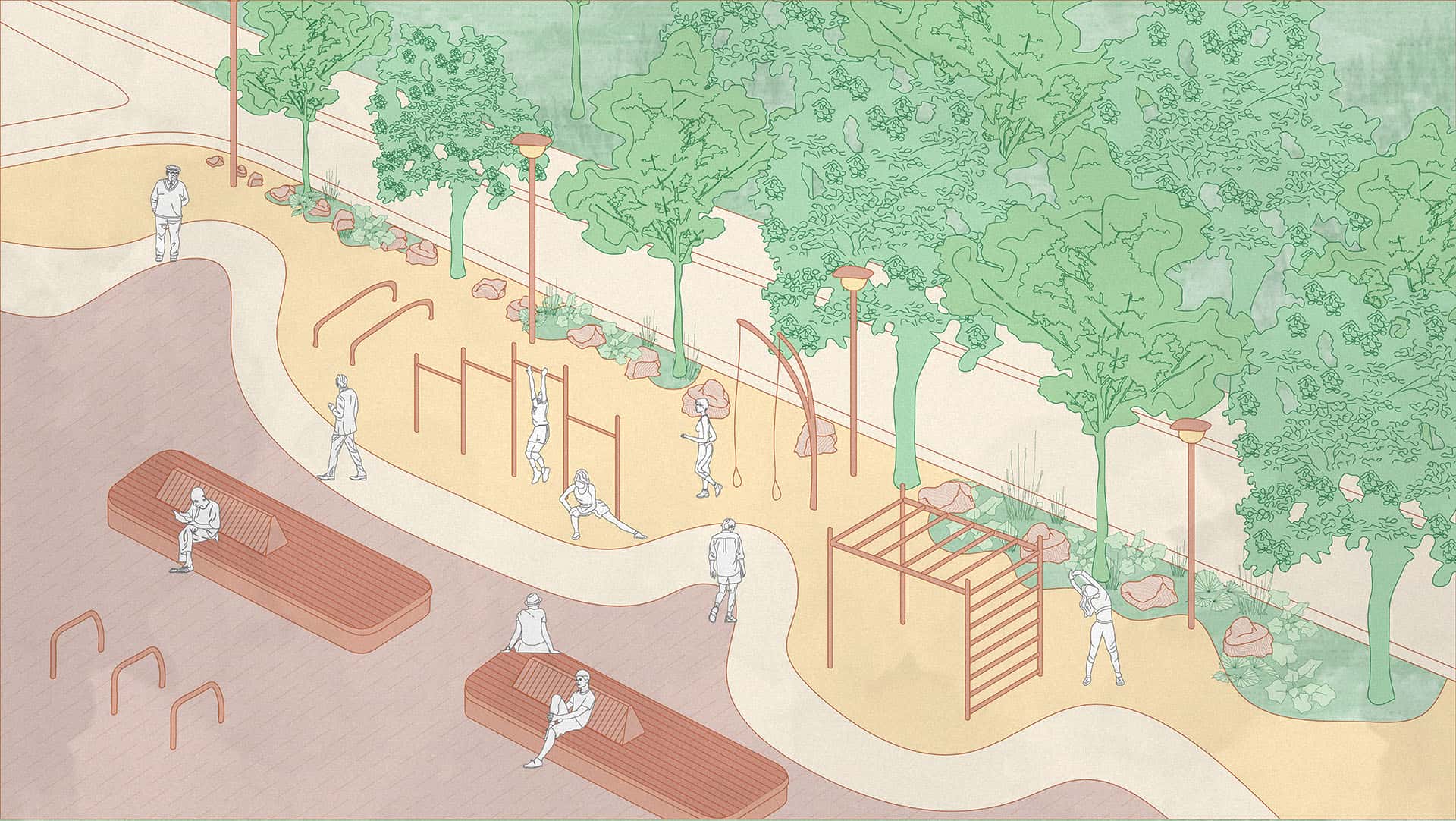 Siłownia kalisteniczna - wizualizacja